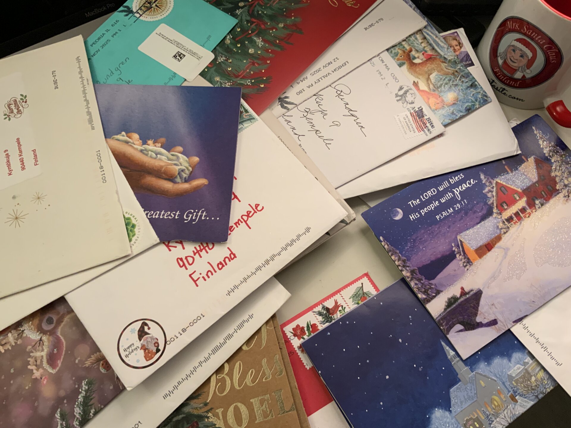 Christmas cards and recipes from Mrs. Santas